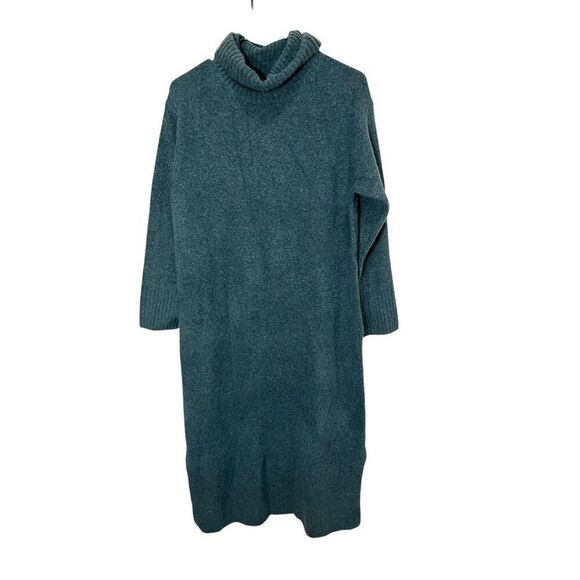 Uniqlo Dark Green Long Sleeve Sweater Dress Size S NWT - Picture 1 of 9